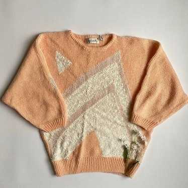Vintage peach knit sweater top
