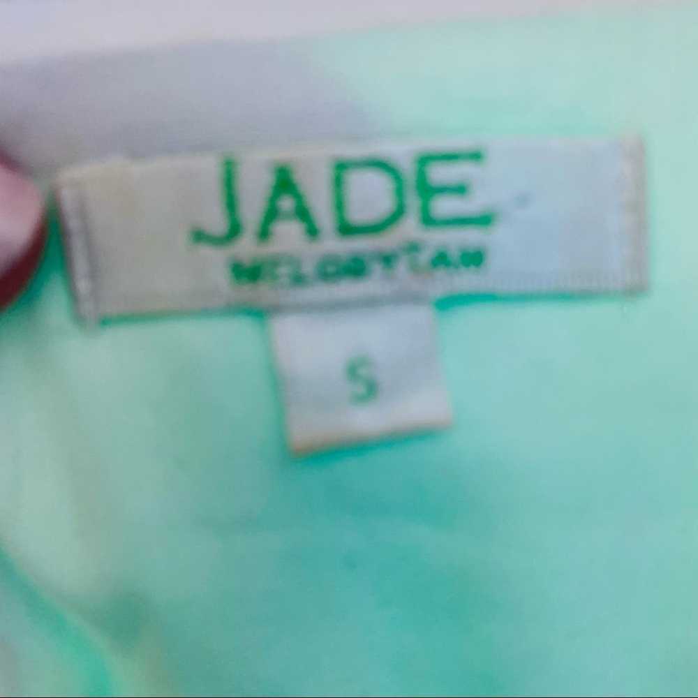 Vintage VINTAGE Jade Green Button Tie Scoop Neck … - image 6