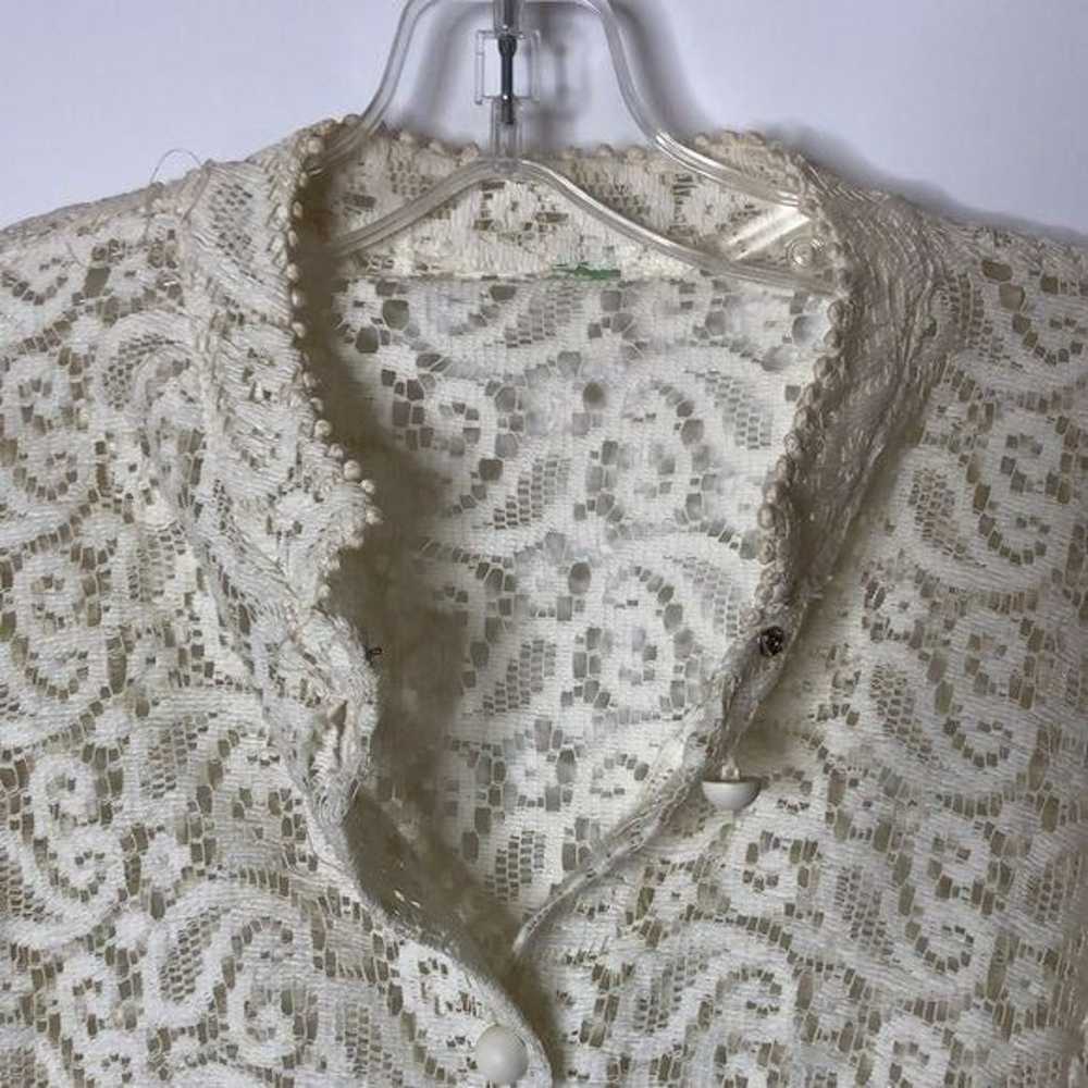 Vintage Womans lace Jacket Paisley XS XSMALL - image 2