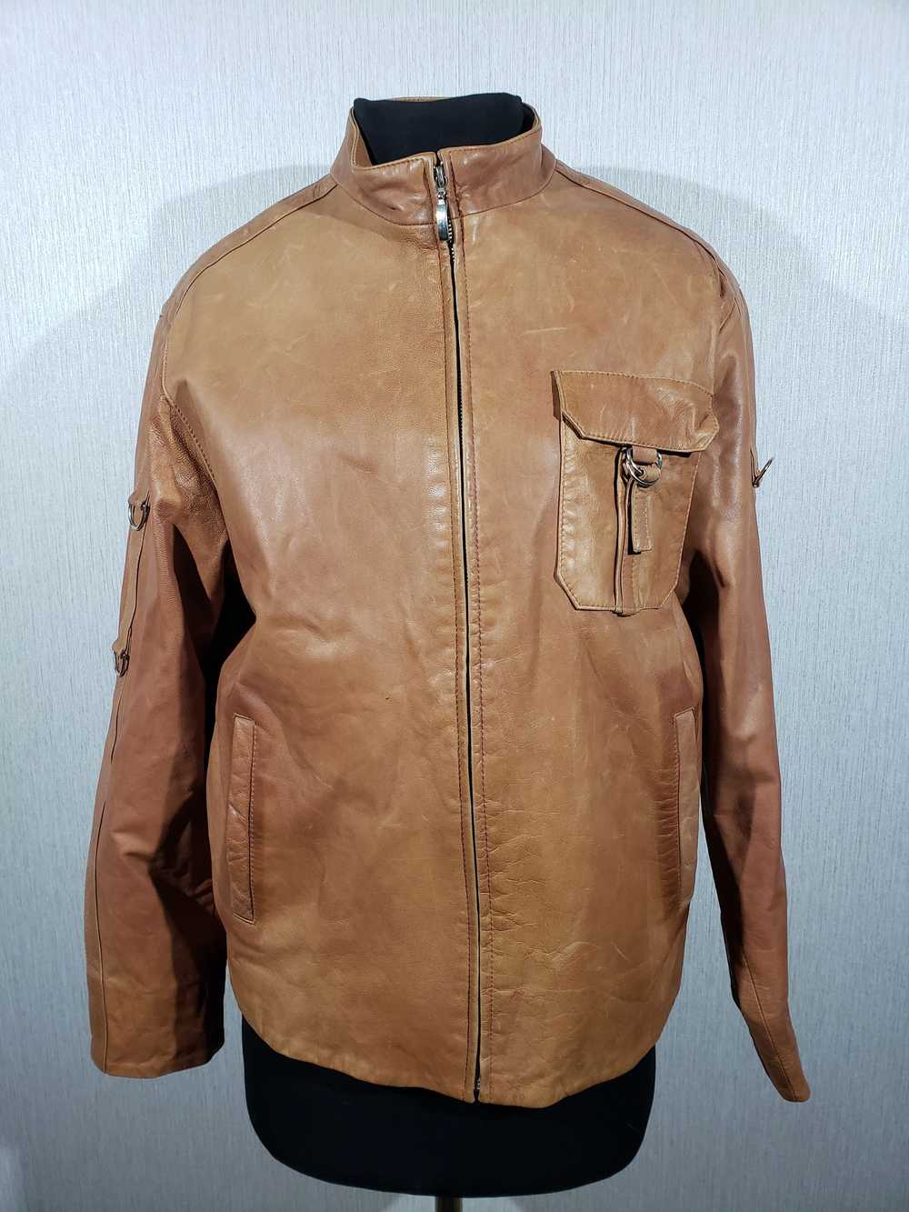 Italian Designers × Leather Jacket Reliable brown… - image 1