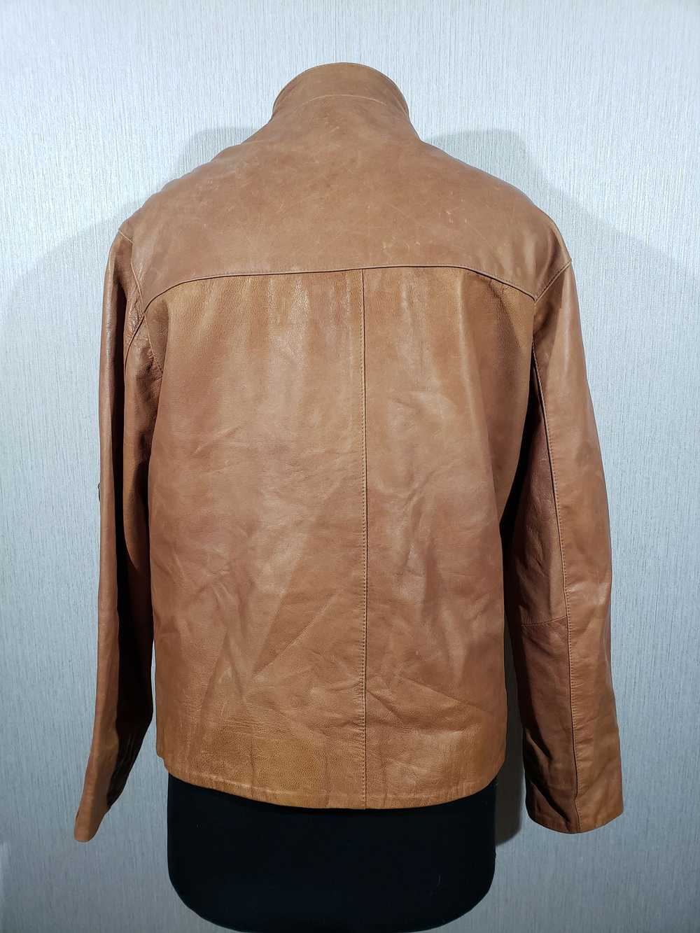 Italian Designers × Leather Jacket Reliable brown… - image 2