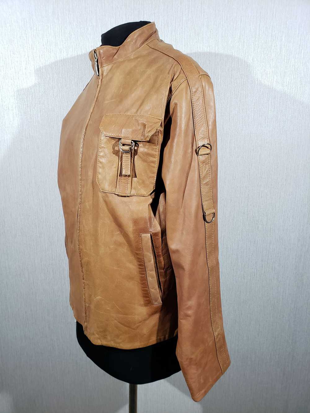 Italian Designers × Leather Jacket Reliable brown… - image 3