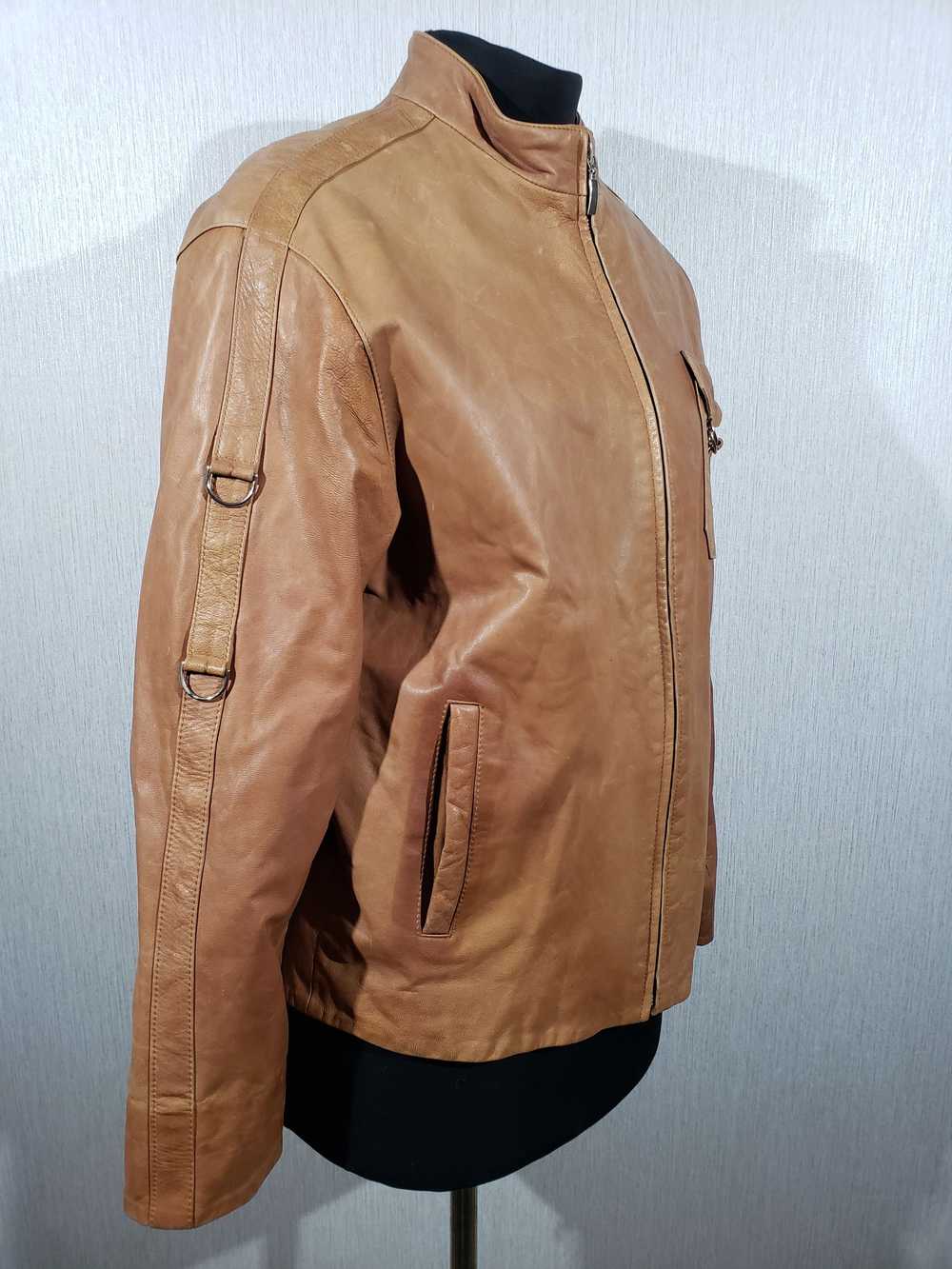 Italian Designers × Leather Jacket Reliable brown… - image 4
