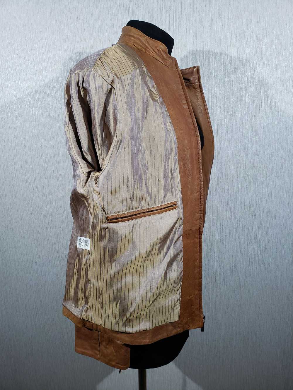 Italian Designers × Leather Jacket Reliable brown… - image 7