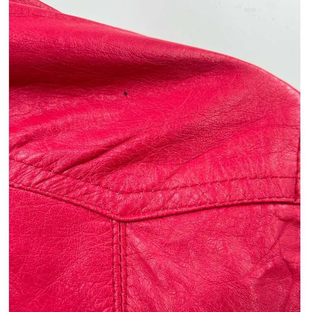 Made In Italy By EXE'X Pink Crop Leather Jacket V… - image 11