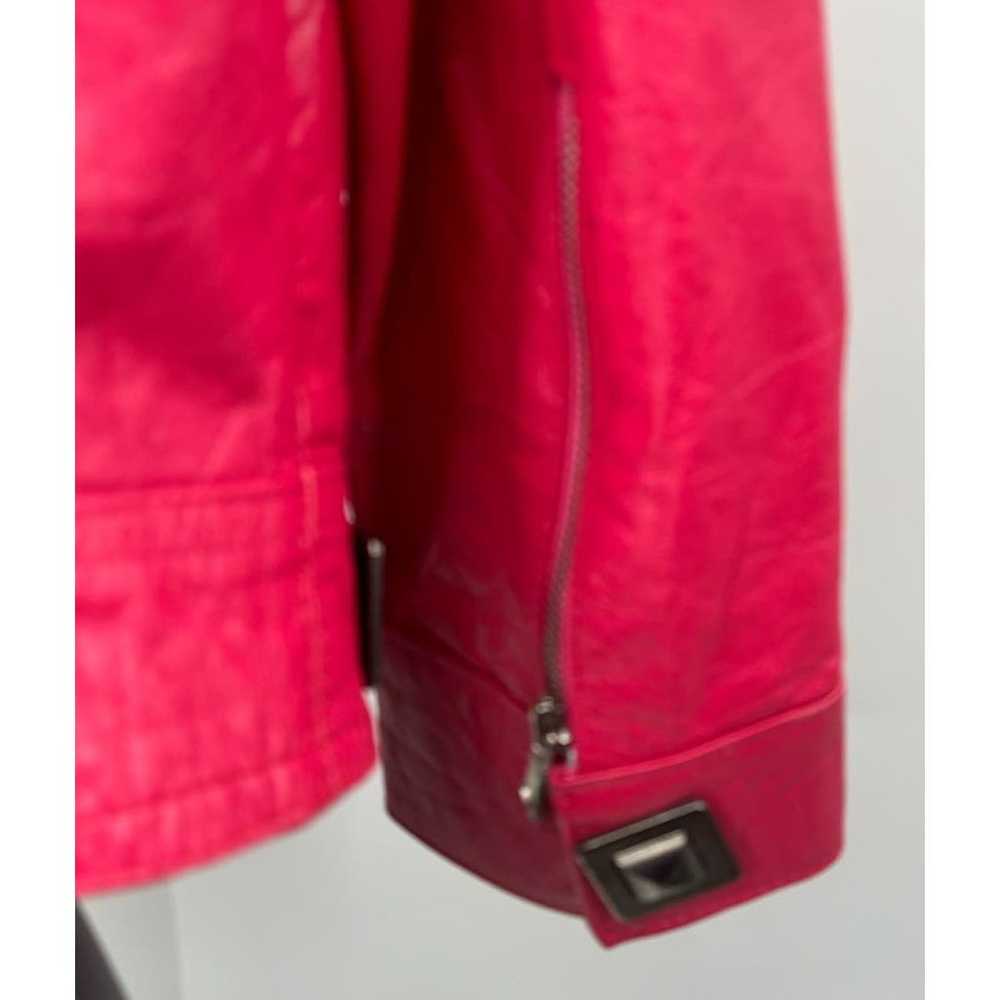 Made In Italy By EXE'X Pink Crop Leather Jacket V… - image 12