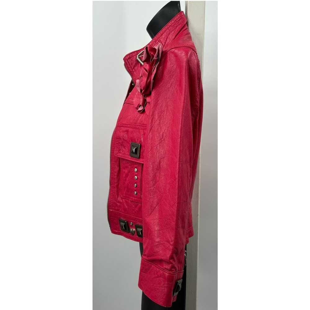 Made In Italy By EXE'X Pink Crop Leather Jacket V… - image 3