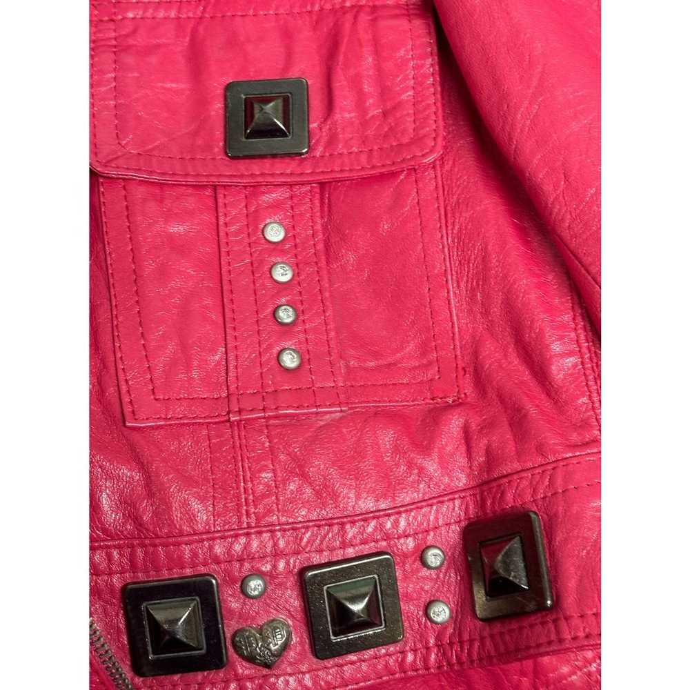 Made In Italy By EXE'X Pink Crop Leather Jacket V… - image 8