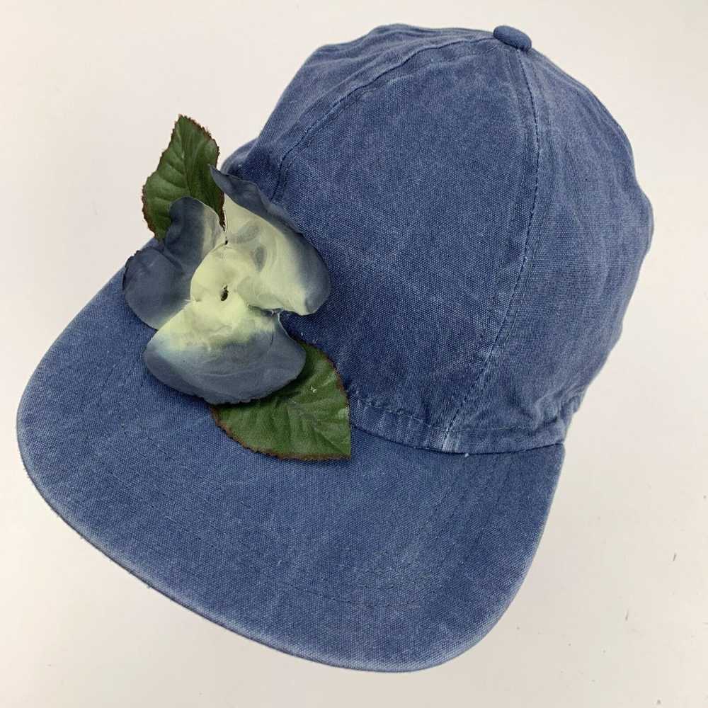 Vintage Flower Leaves Womens Blue Ball Cap Hat Fi… - image 1