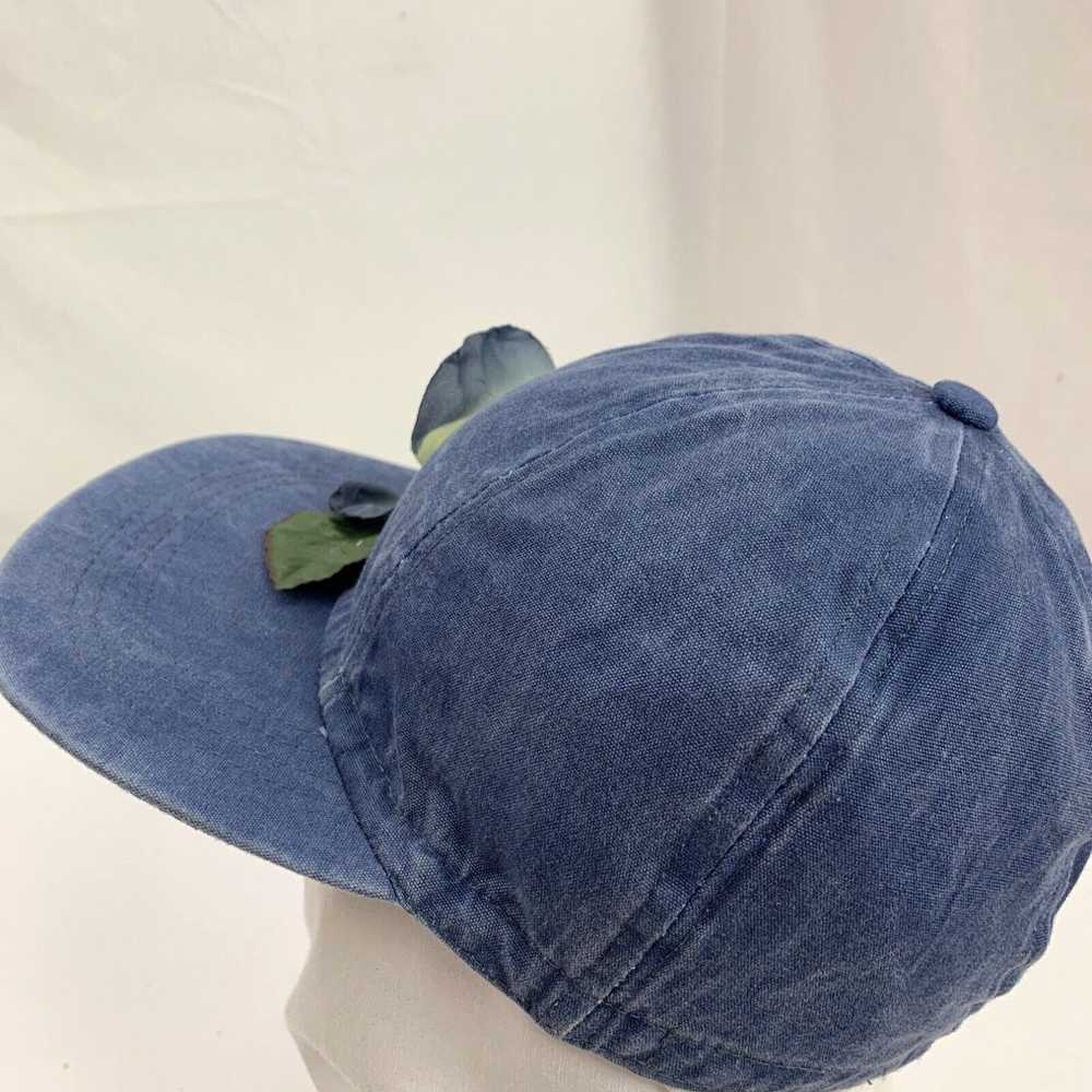 Vintage Flower Leaves Womens Blue Ball Cap Hat Fi… - image 2