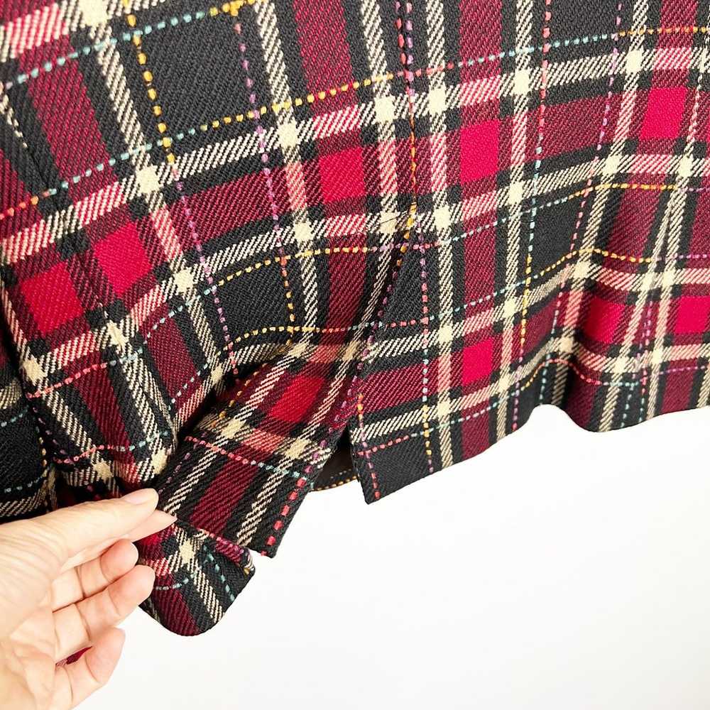 Vintage Women's Plaid Wool Jacket Blazer Size 8 - image 4