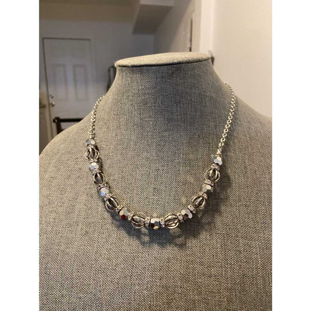 Generic Rhinestone silver bead necklace - image 1