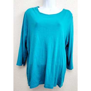 Other Kim Rogers Woman Blue Teal Round Neck Top 1… - image 1