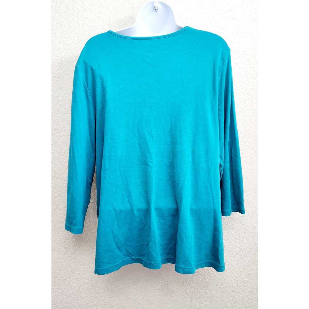 Other Kim Rogers Woman Blue Teal Round Neck Top 1… - image 3