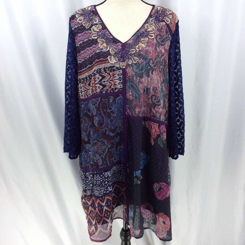 Other Soft Surroundings Patchwork Tunic Top Mini … - image 2