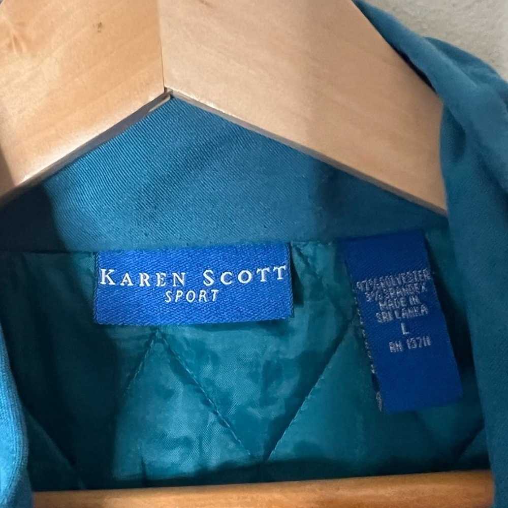 Vintage Karen Scott Sport Vest Turquoise Quilted … - image 3