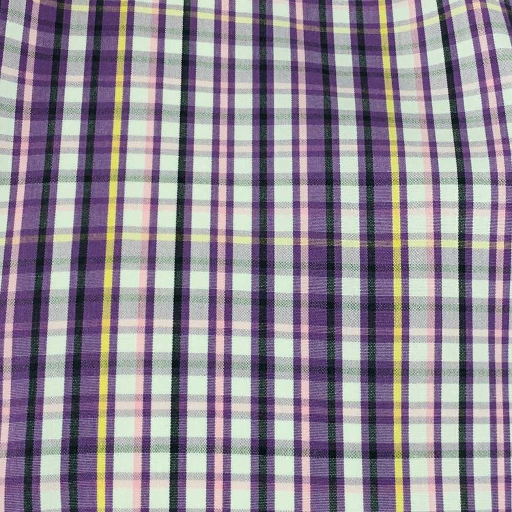 Etro Purple White Plaid Cotton Button Up Long Sle… - image 2
