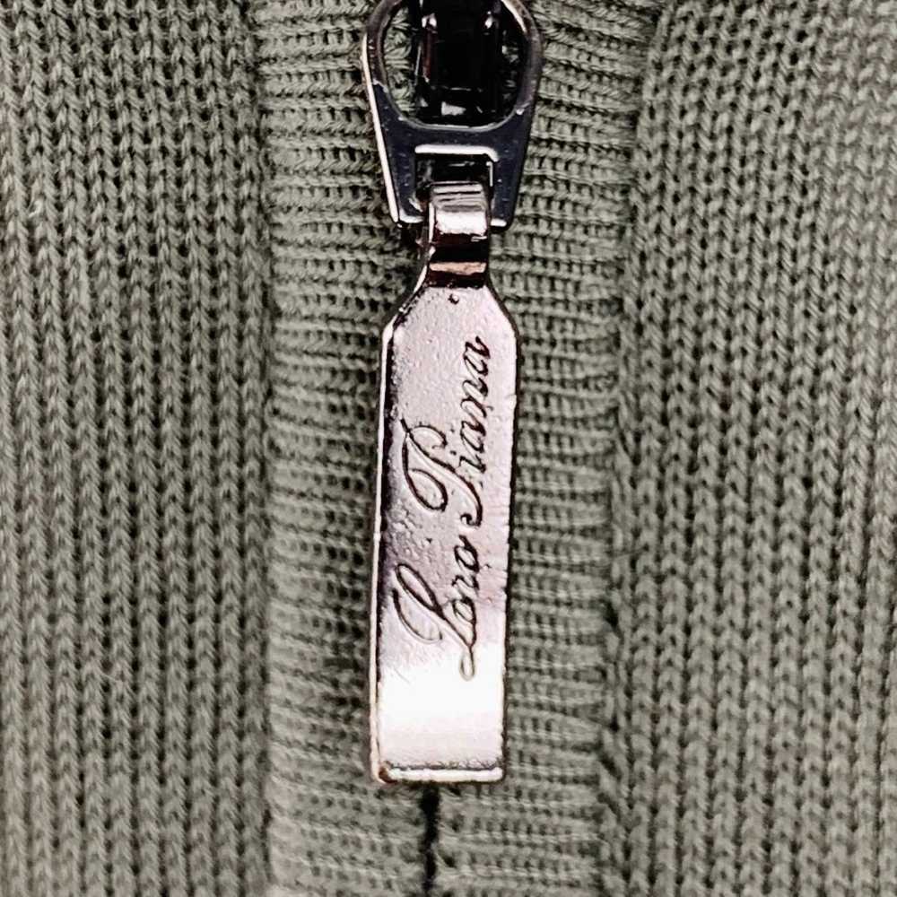Loro Piana Olive Green Knit Cotton Zip Up Jacket - image 5