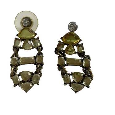 Other Retro Style Earrings Citrine Rhinestone Dro… - image 1