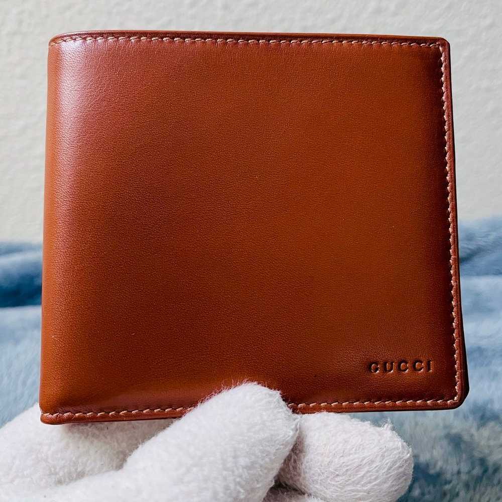 AUTHENTIC Gucci Mens Vintage Leather Wallet Light… - image 4