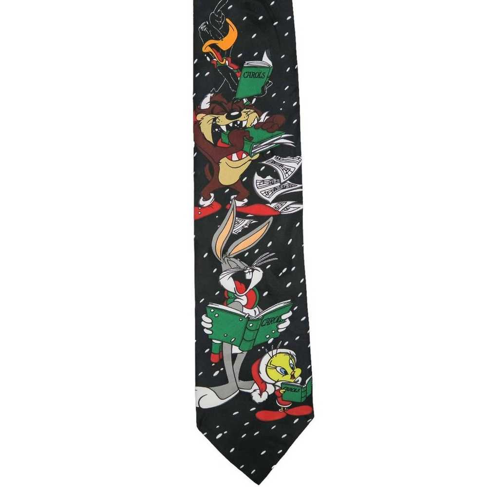 Vintage 90s Looney Tunes Black and Green Christma… - image 1