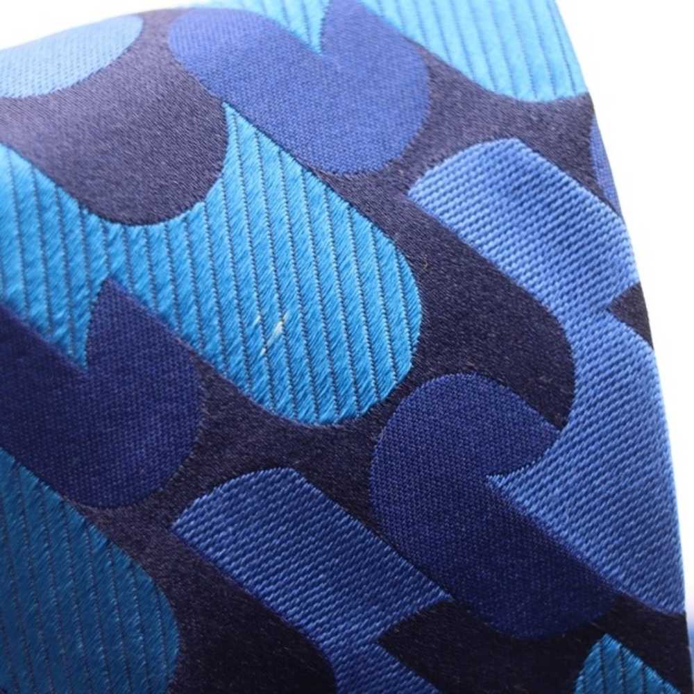 Paul Smith Blue Geometric Vintage Silk Necktie Tie - image 3