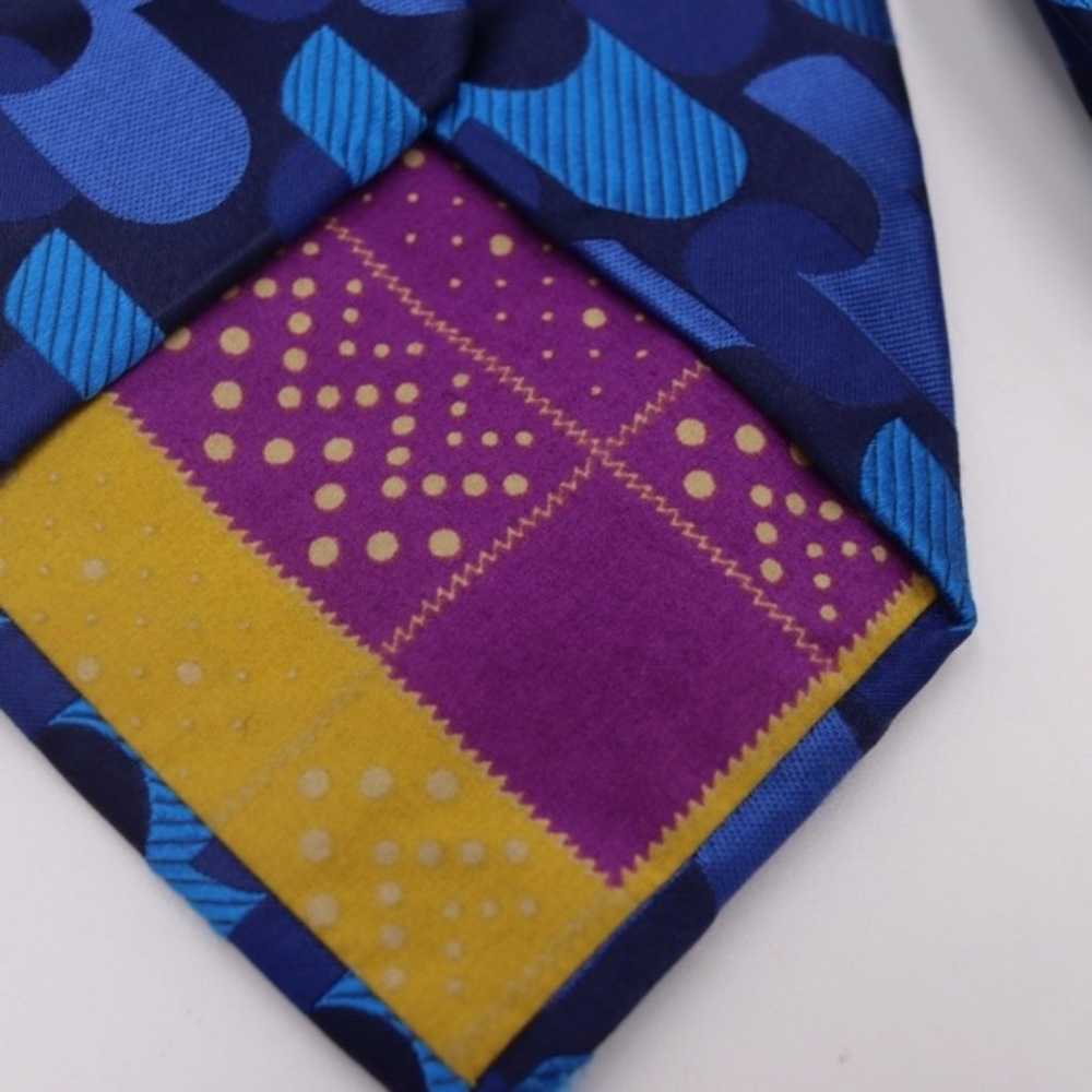 Paul Smith Blue Geometric Vintage Silk Necktie Tie - image 6