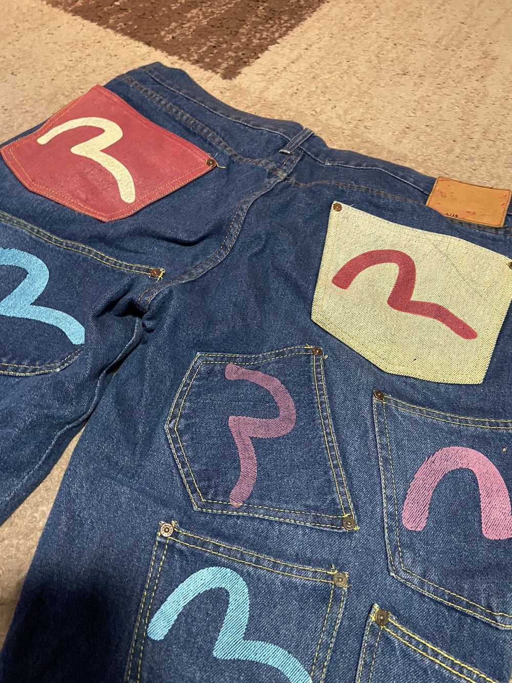 Evisu × Vintage Multi Pocket Evisu Indigo Jeans - image 4