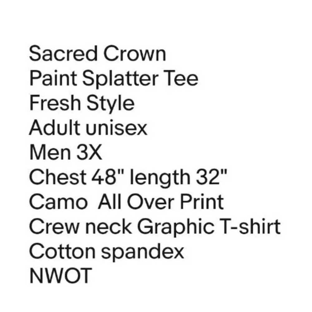 Sacred Crown Paint Splatter Tee Men 3X Camo Fresh… - image 7
