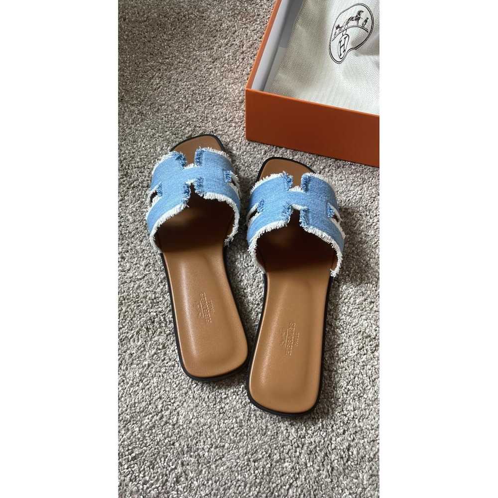Hermès Oran cloth sandal - image 3