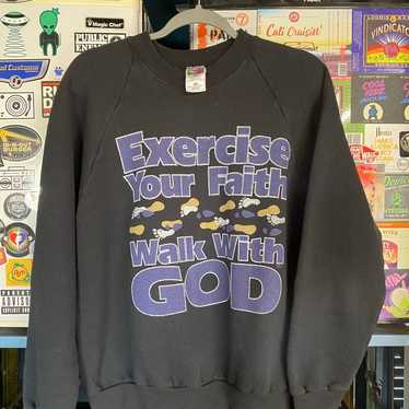 Vintage 90s Exercise Your Faith Walk With God Crew