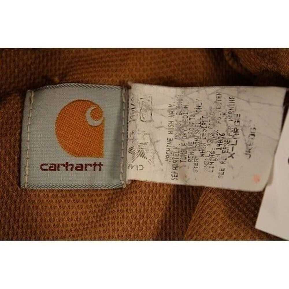 Vintage 90's Carhartt Tan Full Zip Hoodie Jacket - image 2