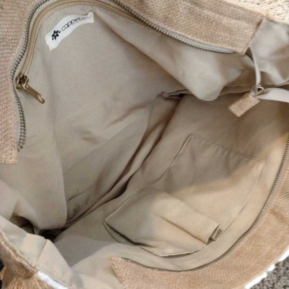 Cappelli Burlap and Lace Shoulder Bag - image 8