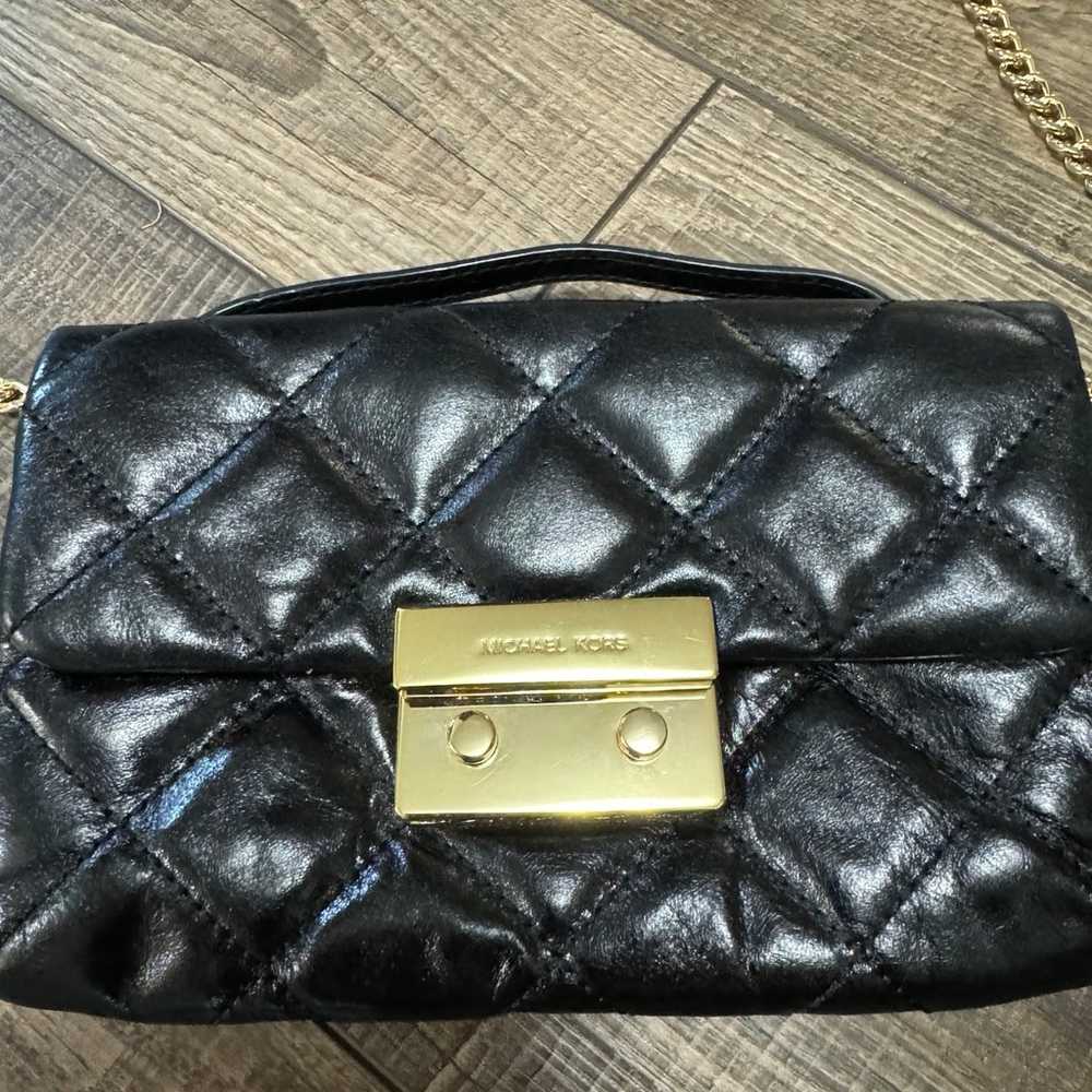 Michael Kors Crossbody Purse Black Quilted - image 2
