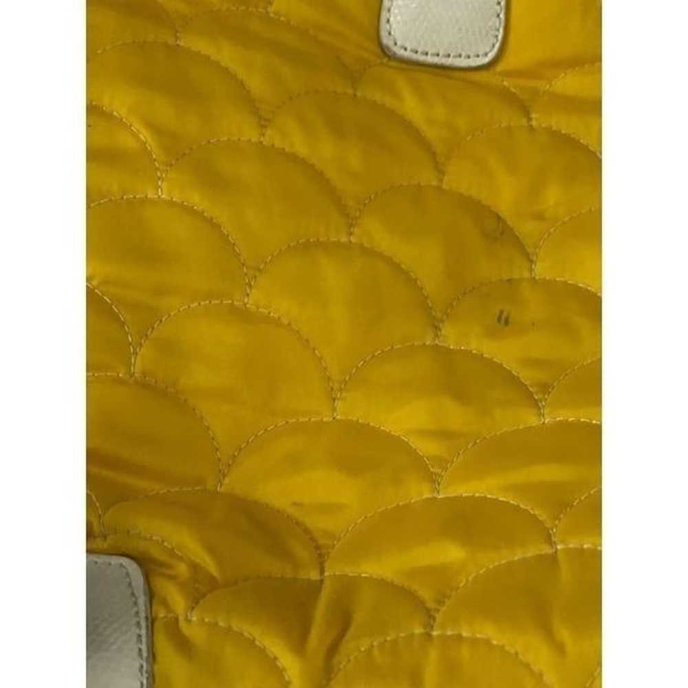 DVF quilted yellow padded weekender/rolling bag /… - image 12