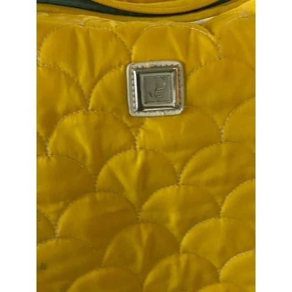 DVF quilted yellow padded weekender/rolling bag /… - image 9