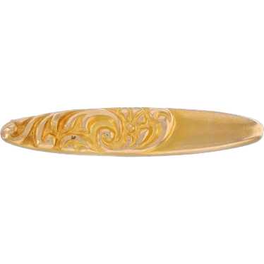 Yellow Gold Edwardian Scroll Lingerie Bar Pin - 1… - image 1
