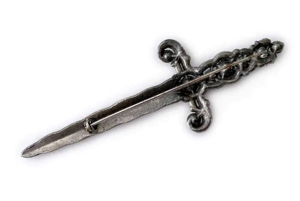 Unsigned Staret Jeweled Sword Brooch, 1940s: Book… - image 7