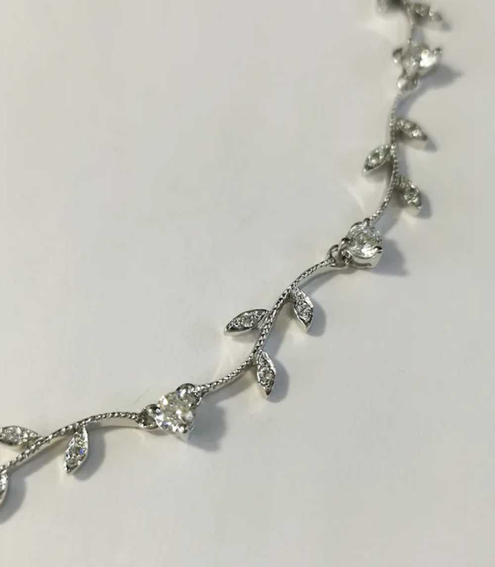 Vine Necklace in Sterling Silver CZ Bridal Weddin… - image 11