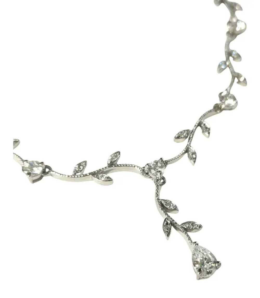 Vine Necklace in Sterling Silver CZ Bridal Weddin… - image 3