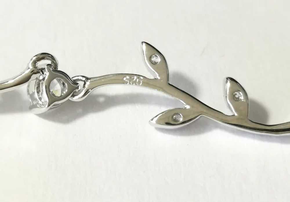 Vine Necklace in Sterling Silver CZ Bridal Weddin… - image 5