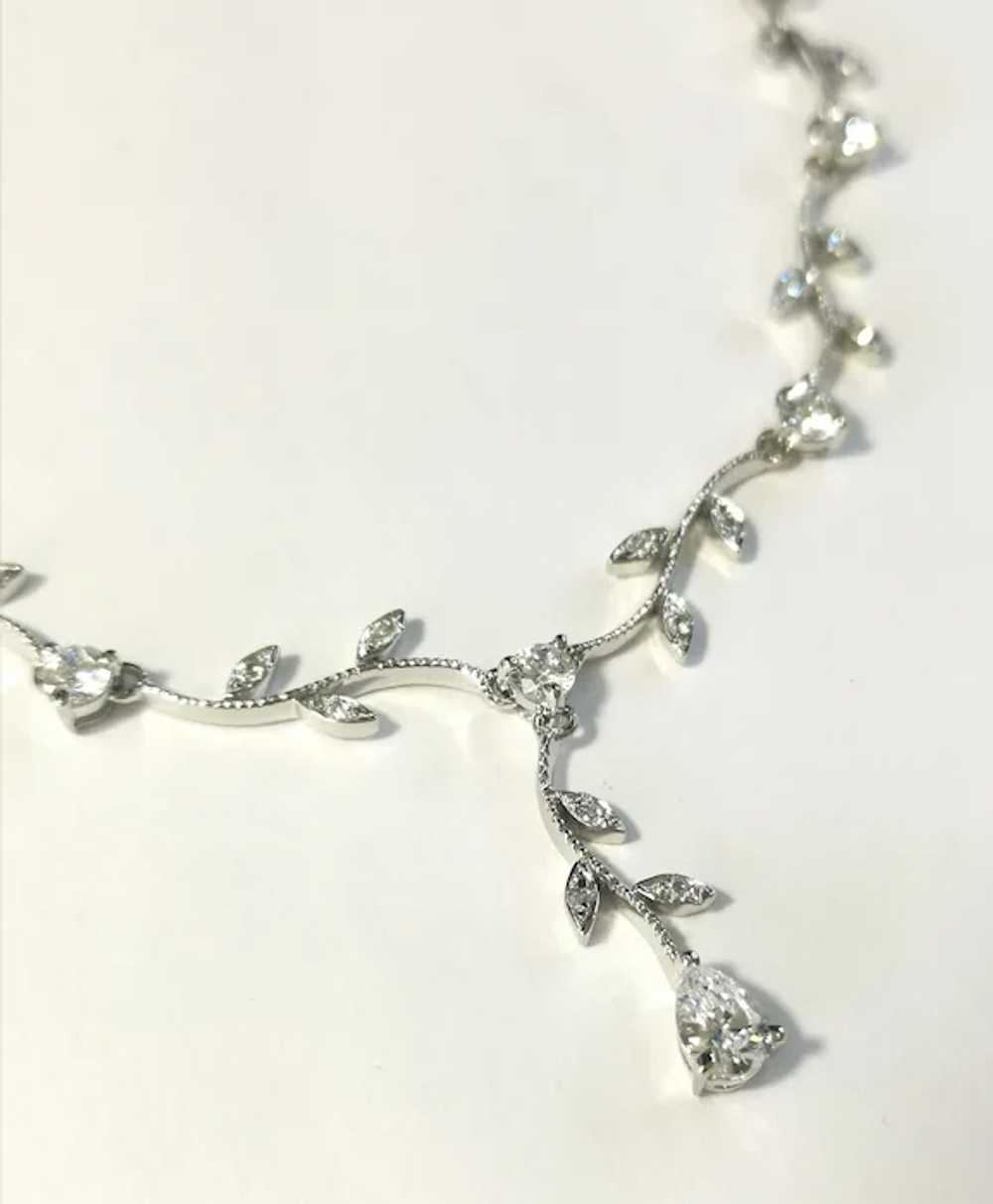 Vine Necklace in Sterling Silver CZ Bridal Weddin… - image 8