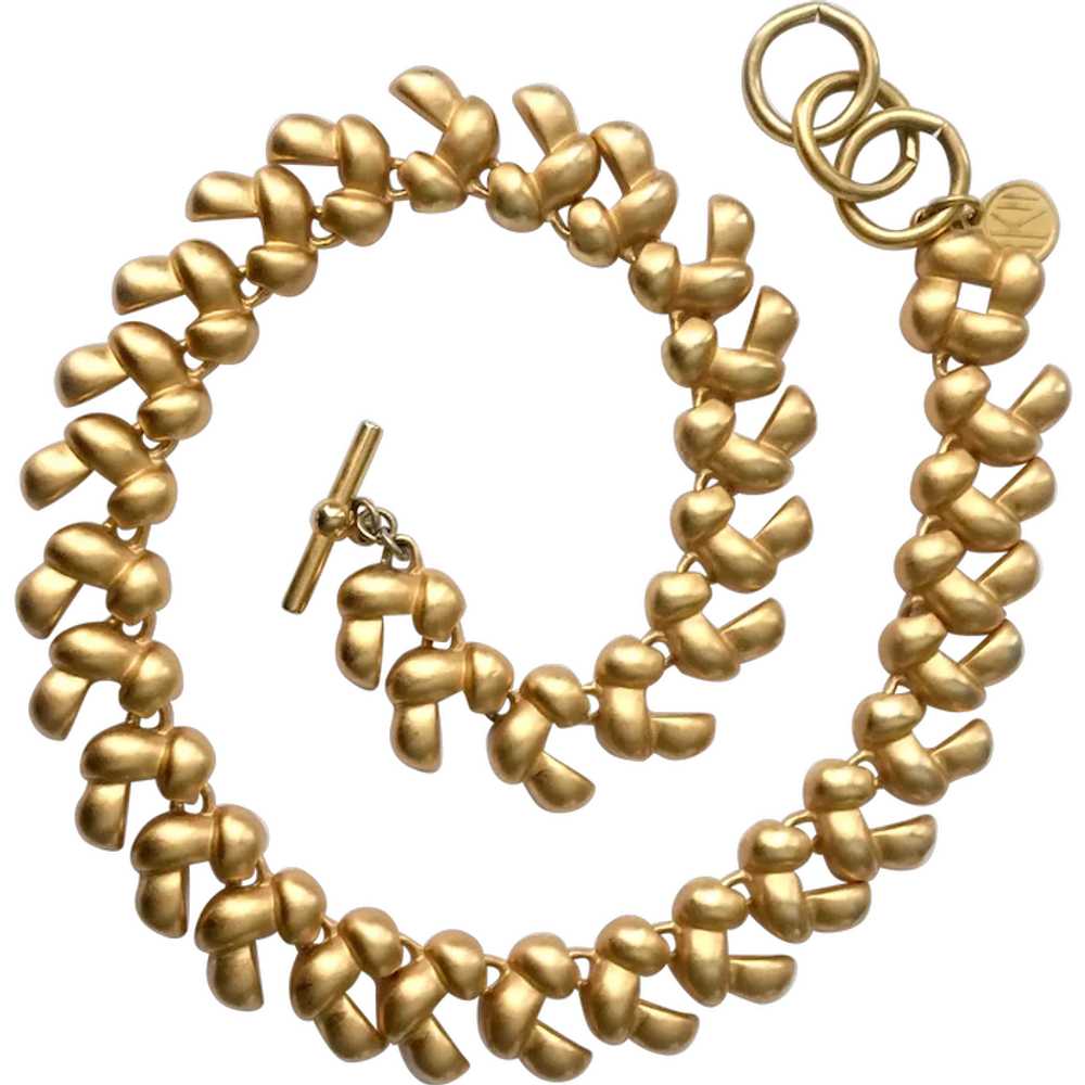 Anne Klein Golden 'Braid' Necklace - image 1