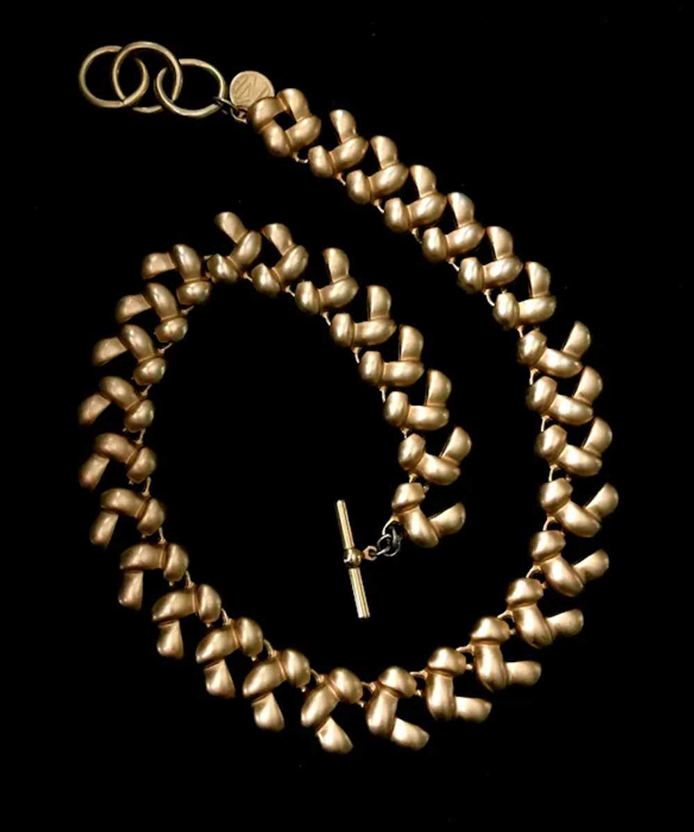 Anne Klein Golden 'Braid' Necklace - image 3