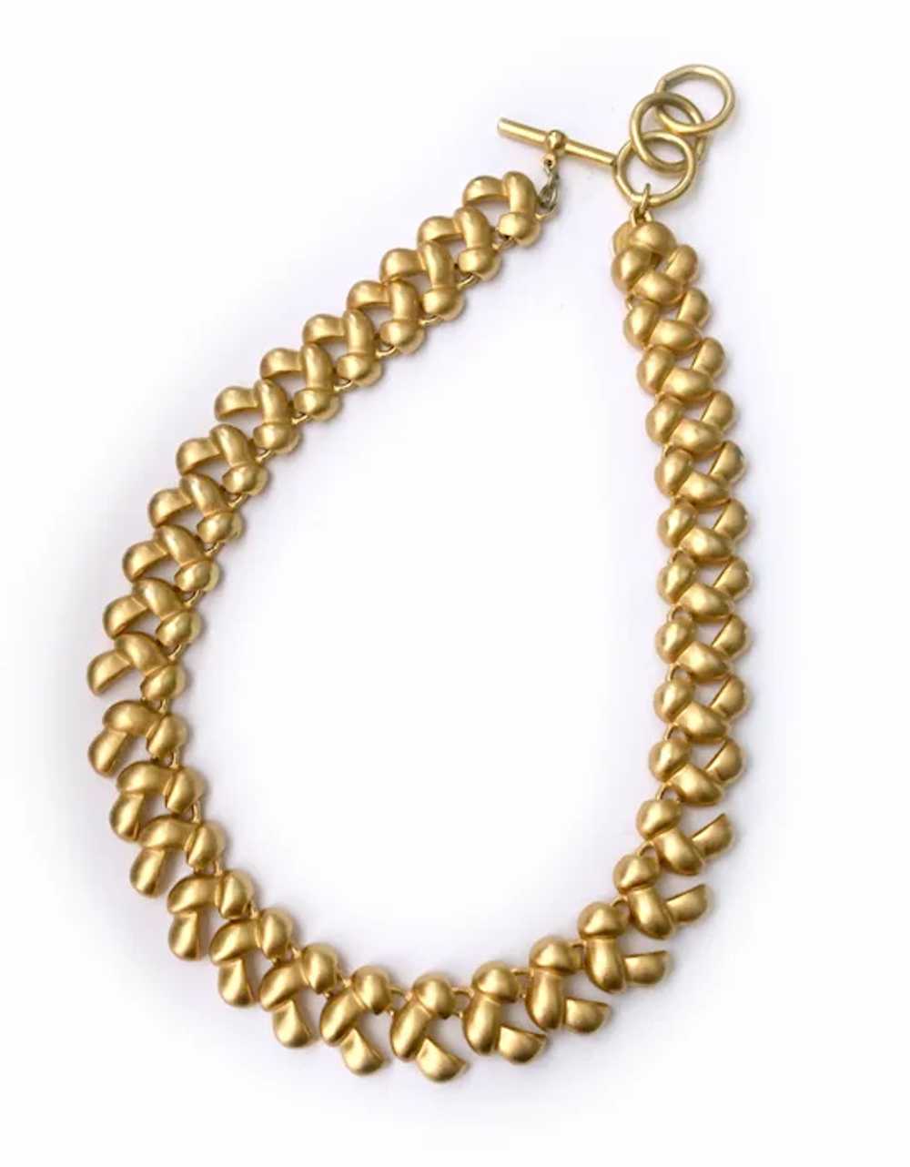 Anne Klein Golden 'Braid' Necklace - image 4