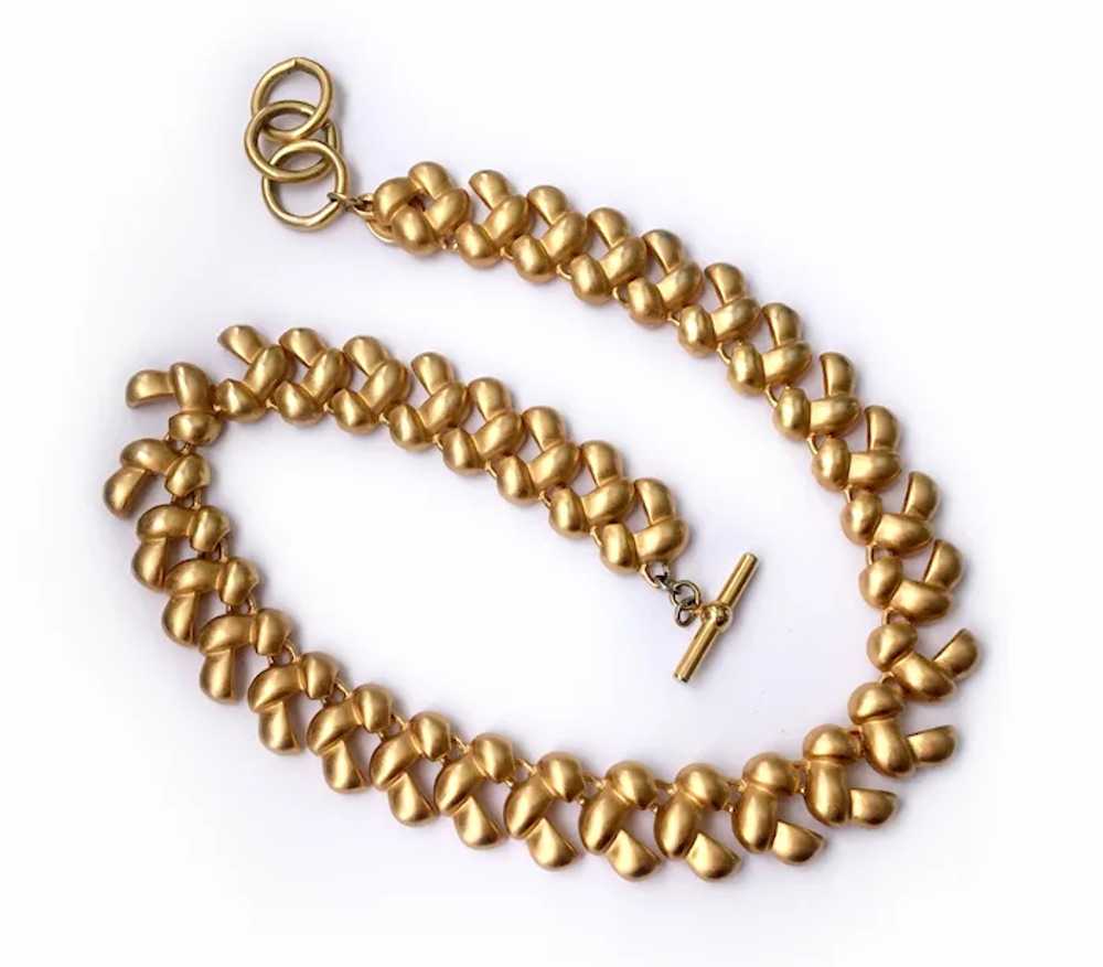 Anne Klein Golden 'Braid' Necklace - image 5
