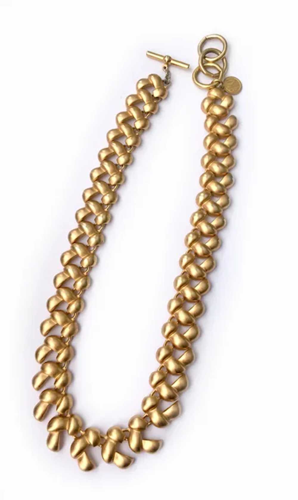 Anne Klein Golden 'Braid' Necklace - image 6