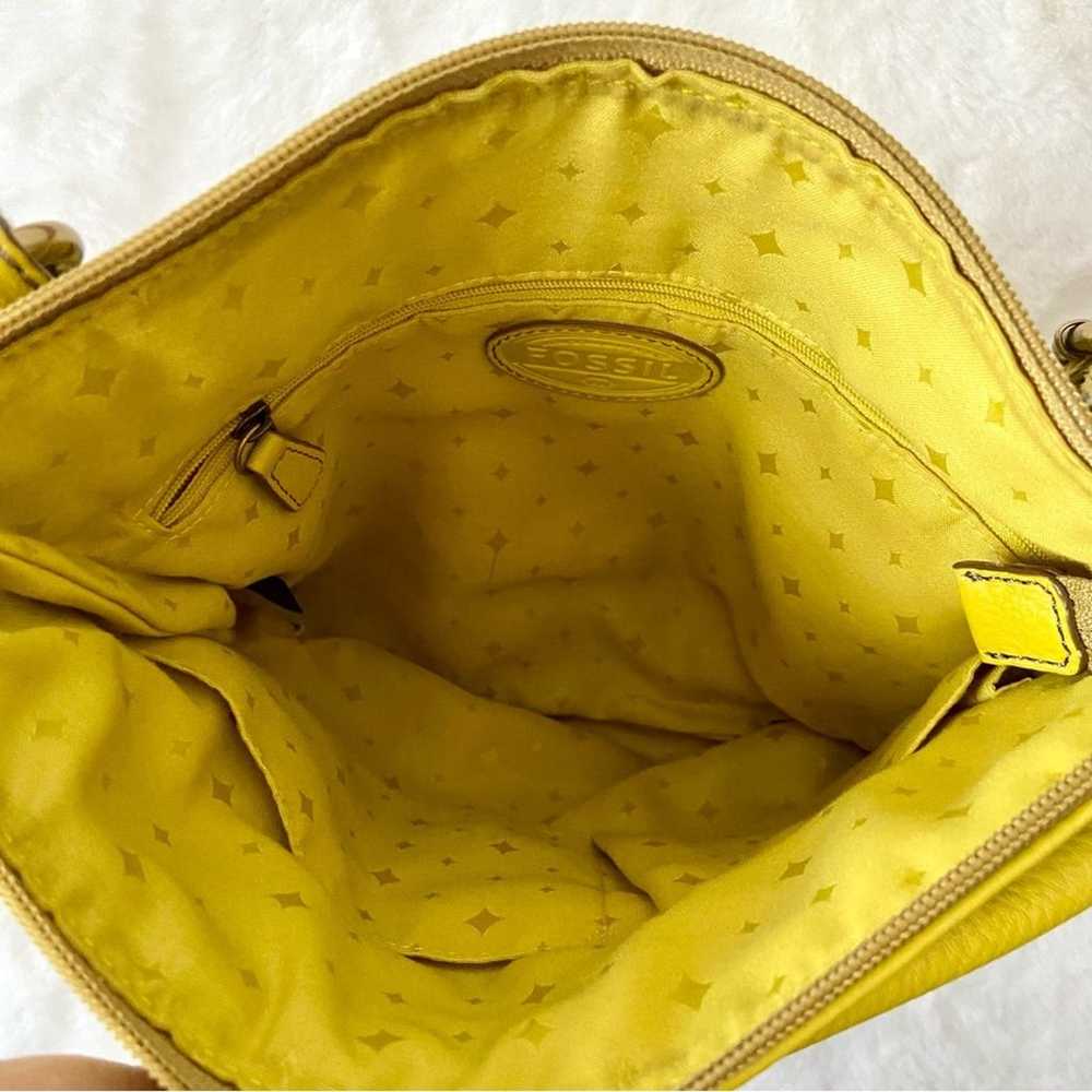 Fossil Yellow leather Crossbody Bag - image 8