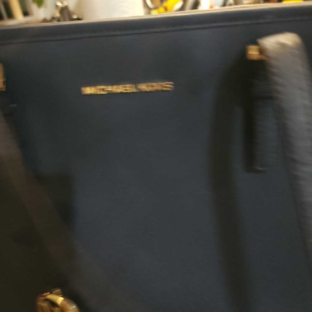 Michael Kors navy leather handbag - large - image 4