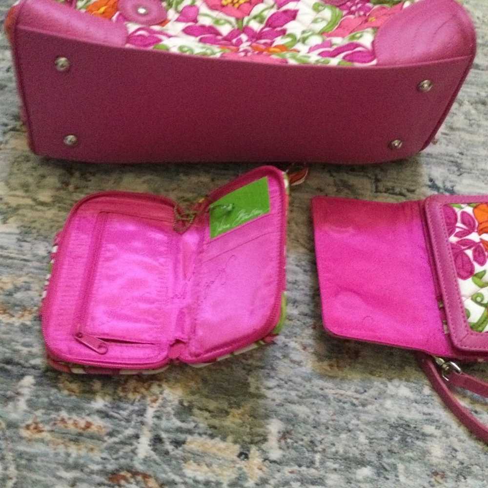 VERA BRADLEY pink Floral Handbag - image 3